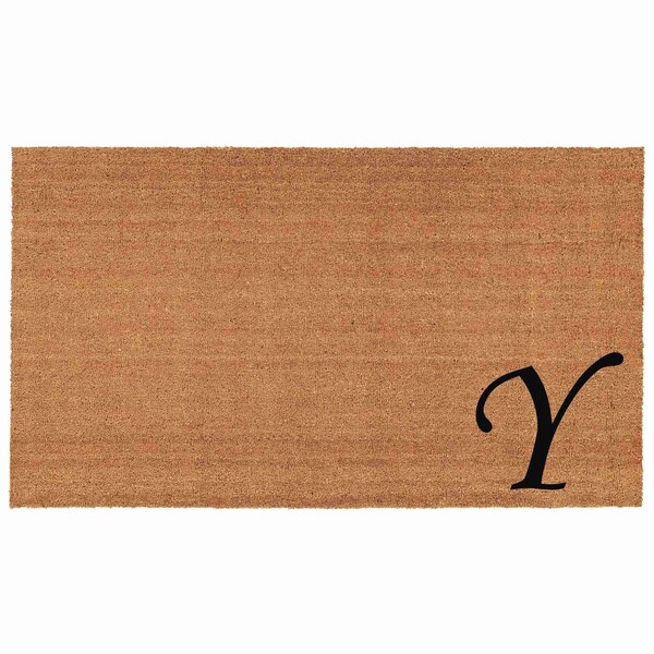 Calloway Mills Monogram Door Mat, Black, Natural, 18 in W x 30 in L 153621830Y - main